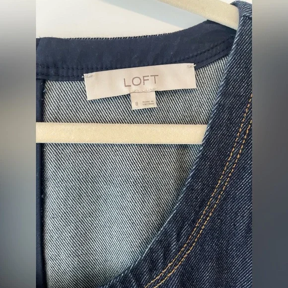 LOFT Indigo Denim Blouse - Picture 2 of 4